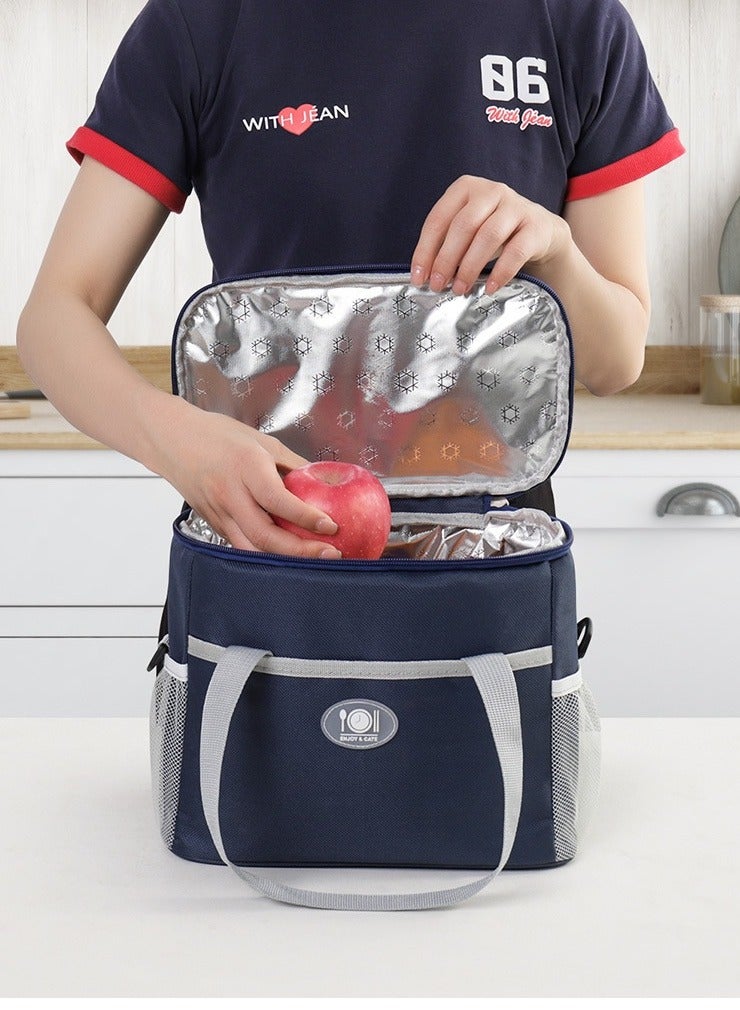 Jorunb Lunch Box Bag, Insulated Lunch Bag, Waterproof Lunch bags for Women, Man, Office, Work, School, Beach, Picnic, Fishing, Hiking, Travel, Thermal Leak-proof Cooler Tote Bag (Grey) - Image 5