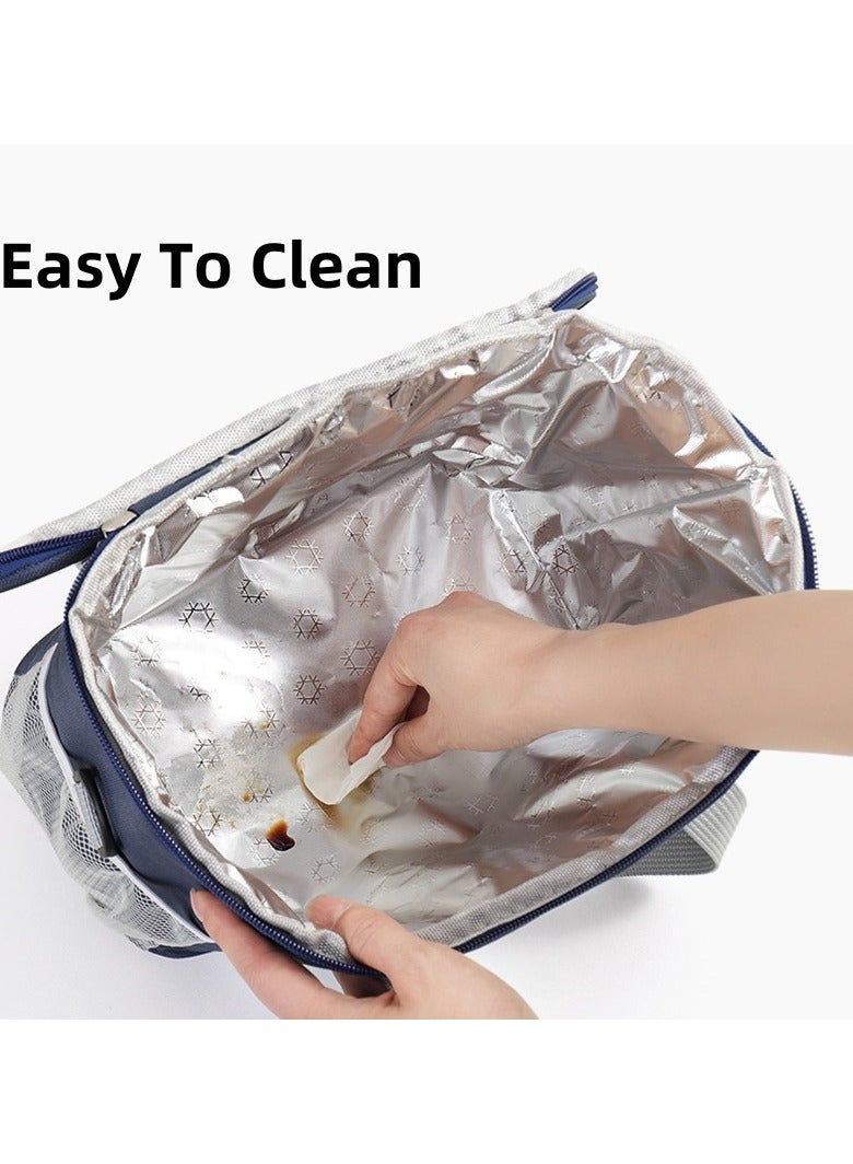 Jorunb Lunch Box Bag, Insulated Lunch Bag, Waterproof Lunch bags for Women, Man, Office, Work, School, Beach, Picnic, Fishing, Hiking, Travel, Thermal Leak-proof Cooler Tote Bag (Grey) - Image 3