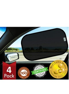 KINDER FLUFF kinder Fluff Car Window Shade (4Pack)-The Only Certified Car Window Sun Shade for Baby Proven to Block 99.95% UVR - Mom's Choice Gold Award - Car Seat Sun Protection - Standard  - Image 1