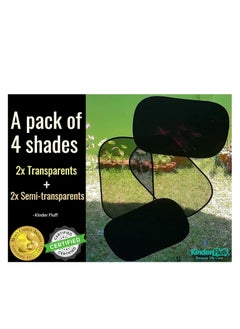 KINDER FLUFF kinder Fluff Car Window Shade (4Pack)-The Only Certified Car Window Sun Shade for Baby Proven to Block 99.95% UVR - Mom's Choice Gold Award - Car Seat Sun Protection - Standard  - Image 2