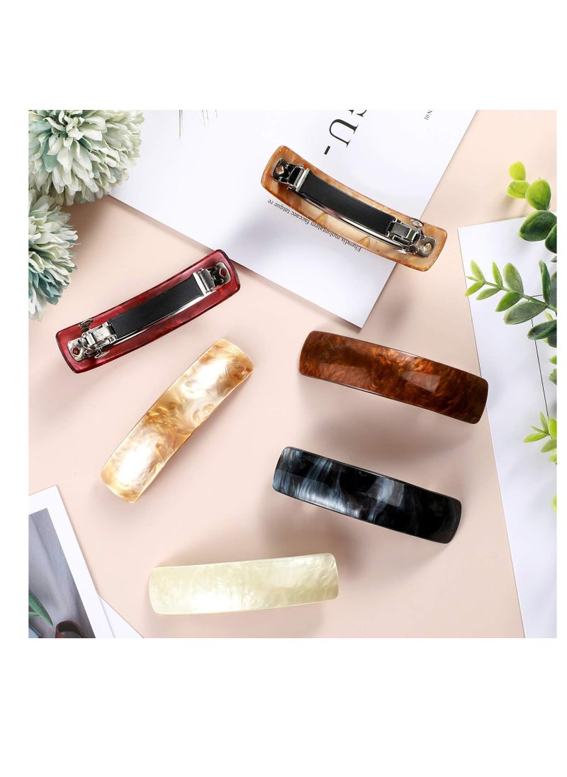 WILLBOND 6 Pieces Barrettes for Women Hair Clips Hair Accessories Large French Hair Pin Retro Hair Clasp, 6 Colors (Classic Pattern)  - Image 3