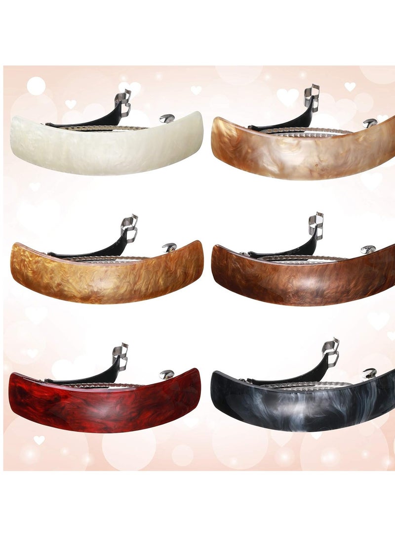 WILLBOND 6 Pieces Barrettes for Women Hair Clips Hair Accessories Large French Hair Pin Retro Hair Clasp, 6 Colors (Classic Pattern)  - Image 4