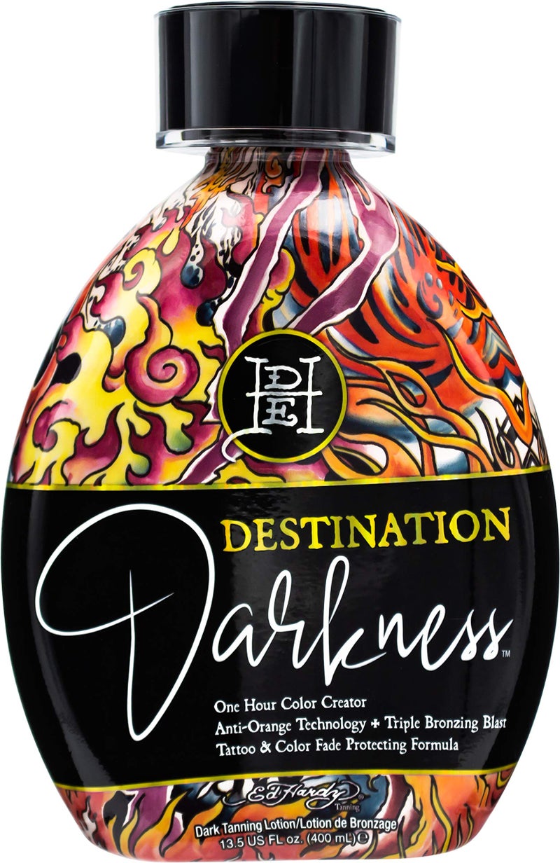 Ed Hardy Tanning Destination Darkness One Hour Color Creator AntiOrange Dark Tanning Lotion 135 oz
