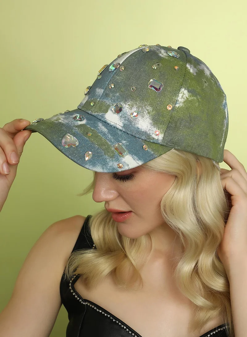 Haute Sauce Crystal Ombre Basketball Cap - Lapis Blue & Jungle Green