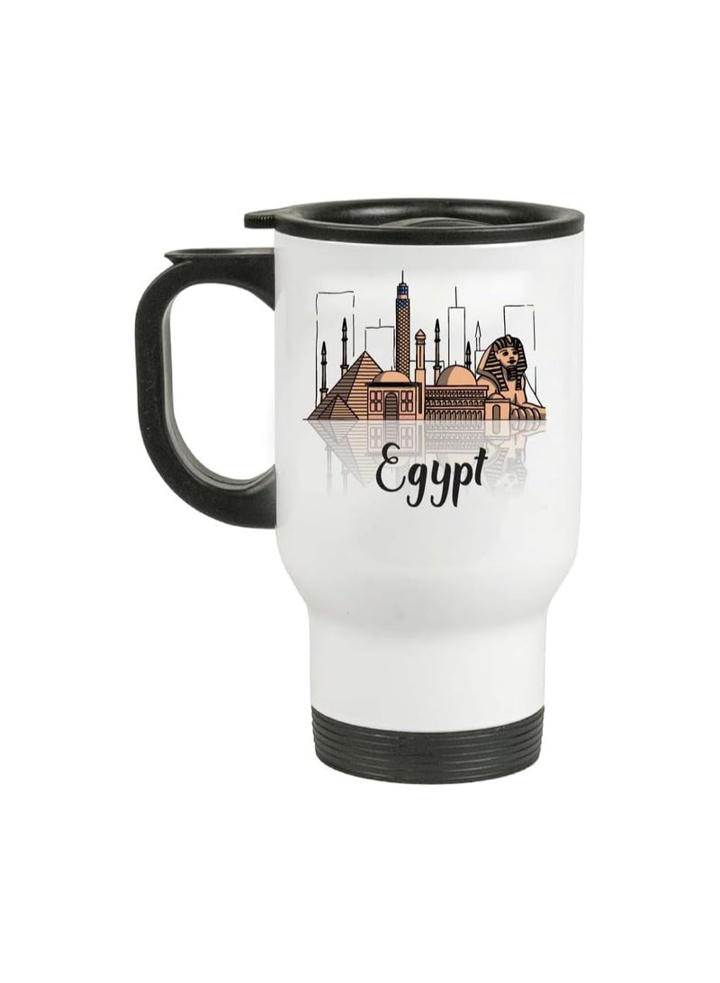 Egypt Skyline Travel Mug - Celebrate Egypt's National Day with this Skyline Travel Mug - Perfect for Egypt Independence Day - Gift for Any Egyptian - Image 1