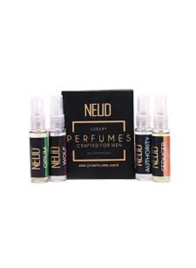NEUD Luxury Pocket Perfume Gift Set for Men - Long Lasting Eau de Parfum (Citrus, Lavender, Cedarwood, Vanilla) - 4x10ml - Image 1
