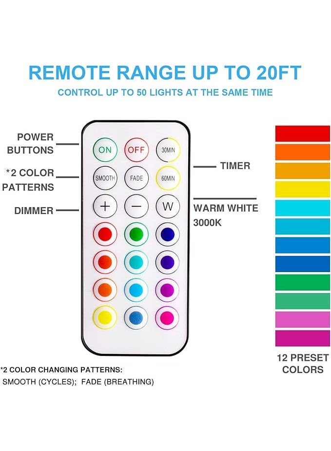 DUNISO 6 Pcs Puck Lights with 2 Remote Control, LED Under Cabinet Lighting Wireless, Battery Operated Wireless Night Lights, Space Saving, Energy Conservation,for Closet, Kitchen, Wall, Counter,White - Image 4