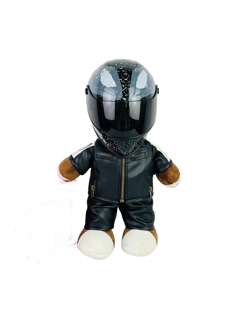 general Mini Style Full Face Plush Toy Helmet Motorcycle Lover’s Small Racing Crash Helmet Souvenir Ornament Desk Decorator Motorsport Fans Gift 30cm - Image 1