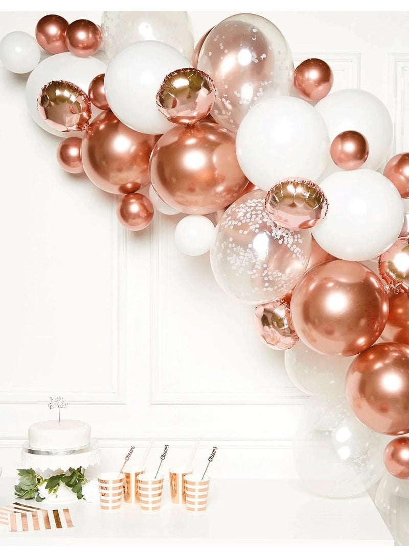 Amscan Rose Gold DIY Latex Balloon Arch Garland Kit - 66 Pieces, 4m Balloon Decorations for Birthday, Wedding, Baby Shower, Bridal Shower  - Image 1