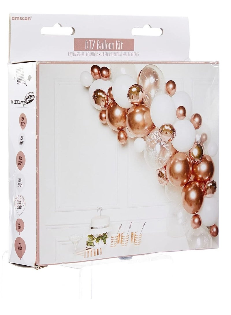 Amscan Rose Gold DIY Latex Balloon Arch Garland Kit - 66 Pieces, 4m Balloon Decorations for Birthday, Wedding, Baby Shower, Bridal Shower  - Image 2