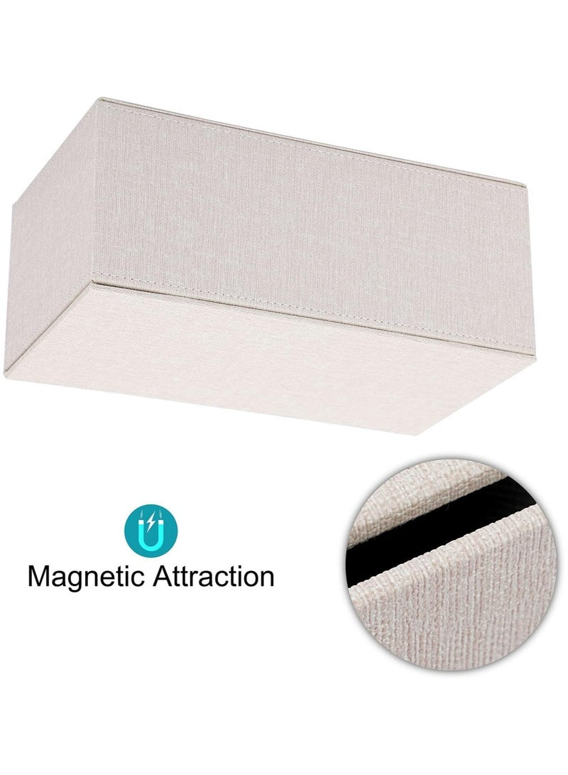 أوزيغالور غطاء علبة مناديل، حامل علبة مناديل مستطيلة الشكل مع قاع مغناطيسي، حامل علبة مناديل لحامل مناديل الحمام المسائي، موزع مناديل درج درج المناديل، حامل مناديل مكتب منزلي - Image 4