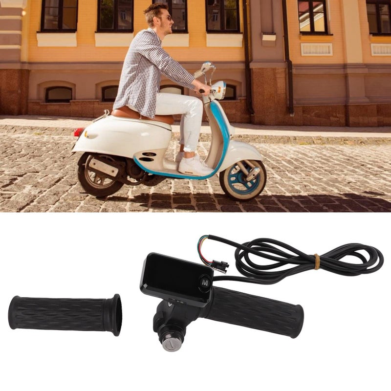 Generic BOROCO Ebike Throttle,1 Pair Electric Bike Throttle Grip,LCD Screen Twist Throttle Accelerator,Handle Grips with Cable and Key Knock for Electric Bike - Image 2