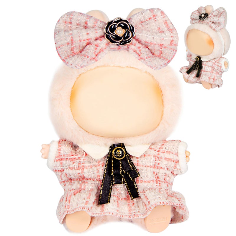 CHICHO Premium Doll Clothes for Labubu Luxury Chic Style Set for 17cm Dolls Doll Outfit for Display Collectors Gift Cute Miniature Fashion Accessories Pink Camellia No Dolls - Image 2
