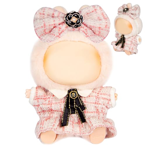 CHICHO Premium Doll Clothes for Labubu Luxury Chic Style Set for 17cm Dolls Doll Outfit for Display Collectors Gift Cute Miniature Fashion Accessories Pink Camellia No Dolls - Image 1