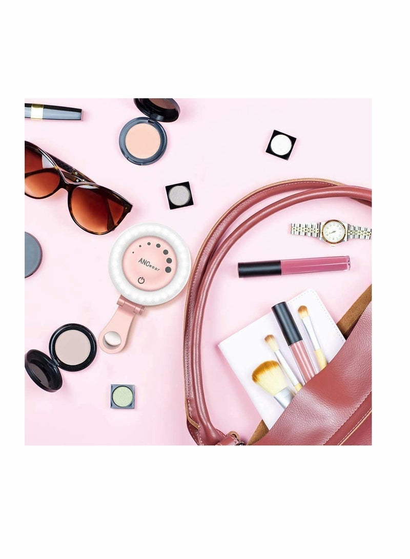 Excefore حلقة ضوء سيلفي، كاستويف لهاتف آيفون ولابتوب، مصباح صغير يمكن تثبيته محمول للتصوير والمكياج، 21 وضعية ضوء 60 ليد كرات 500 مللي أمبير قابلة للشحن - Image 5