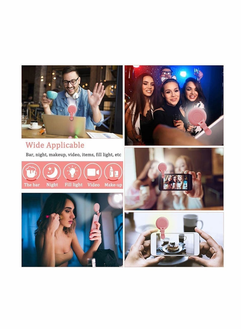 Excefore حلقة ضوء سيلفي، كاستويف لهاتف آيفون ولابتوب، مصباح صغير يمكن تثبيته محمول للتصوير والمكياج، 21 وضعية ضوء 60 ليد كرات 500 مللي أمبير قابلة للشحن - Image 4