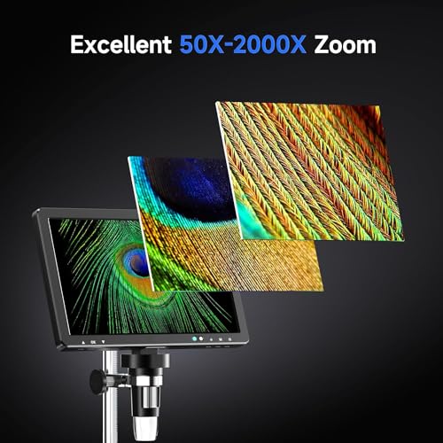 MICROWARE 10.1" LCD HDMI Digital Microscope, 2000X Coin Microscope with IPS Screen, 20MP Soldering Micro-Scope for Electronics with 10.4'' Longer Stand,Compatible with PC/TV,32GB - Image 5