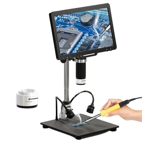 MICROWARE 10.1" LCD HDMI Digital Microscope, 2000X Coin Microscope with IPS Screen, 20MP Soldering Micro-Scope for Electronics with 10.4'' Longer Stand,Compatible with PC/TV,32GB - Image 1