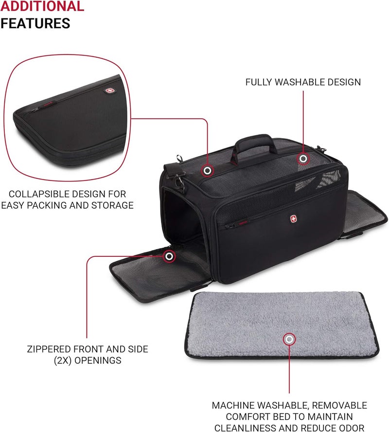 SwissGear 3323 CarryOn Pet Carrier AirlineApproved Dog Carrier  Cat Carrier 185 x 10 x 10 - Image 4