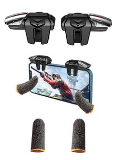 Topleo Mobile Game Controller Trigger, 6 Finger Game Trigger, Sensitive Shoot Target&Metal Buttons for PUBG/Fortnite/Call of Duty/Rules of Survival and many other games(include 2pcs Finger Sleeves)  - Image 1