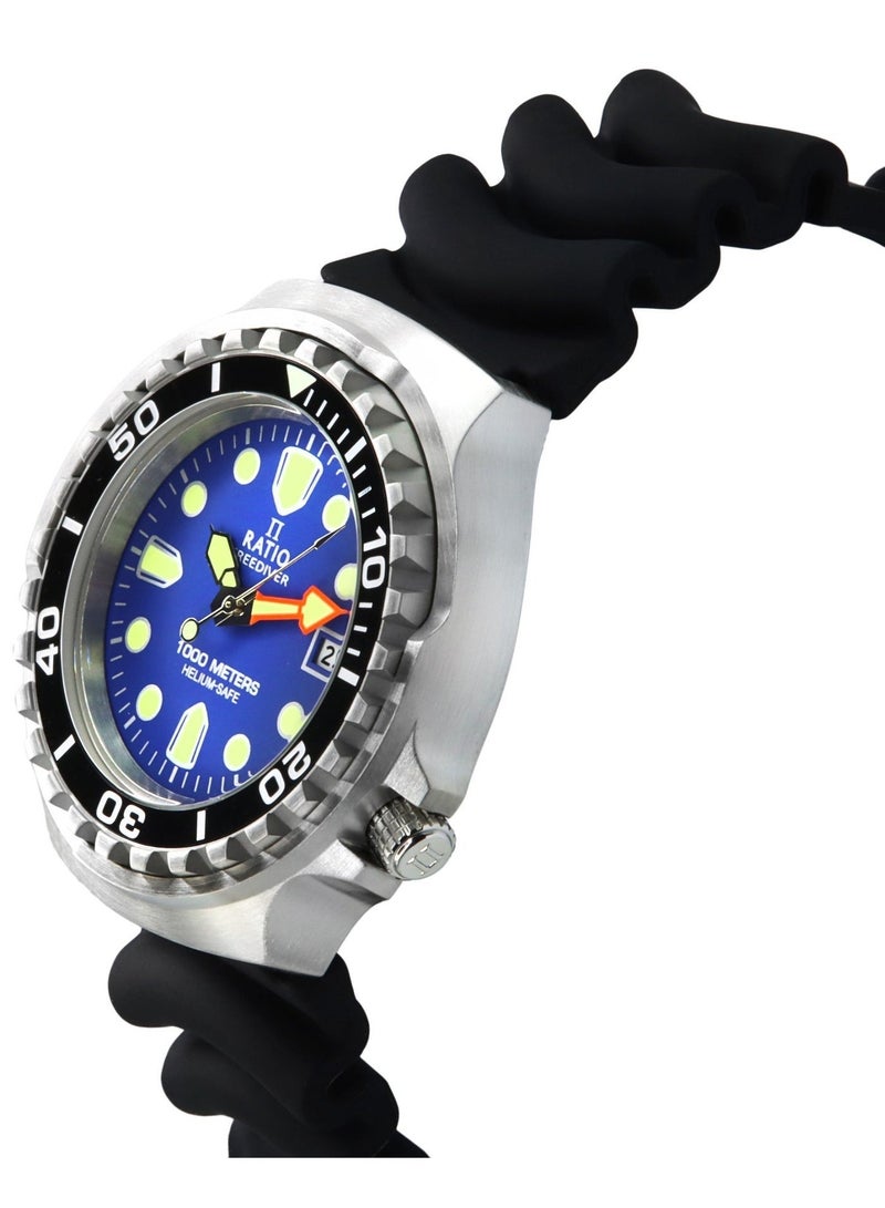 Ratio FreeDiver Version 03 Helium Safe 1000M Sapphire Quartz Blue Dial 1038EF102V-BLU-V03 Men's Watch - Image 2