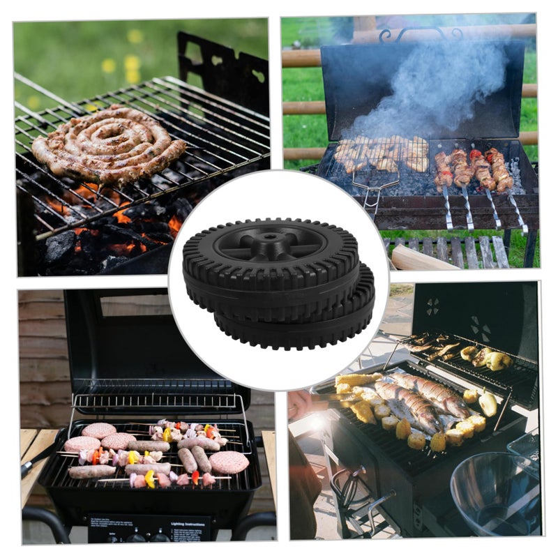 Heavy Duty 6 Inch BBQ Grill Wheels Set Of 2 For Outdoor Grill And Lawn Mower Smooth Rolling Replacement - Image 4