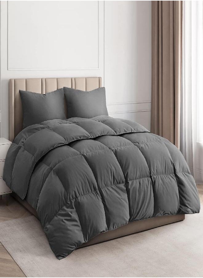 CGK Unlimited CGK Unlimited Comforter Duvet Insert - Warm, Lightweight & Breathable Queen Size Down Alternative Set - Hotel Quality Bedding - & Fibers Ideal for Allergies - Lightweight Duvet (Queen, Gray)  - Image 1