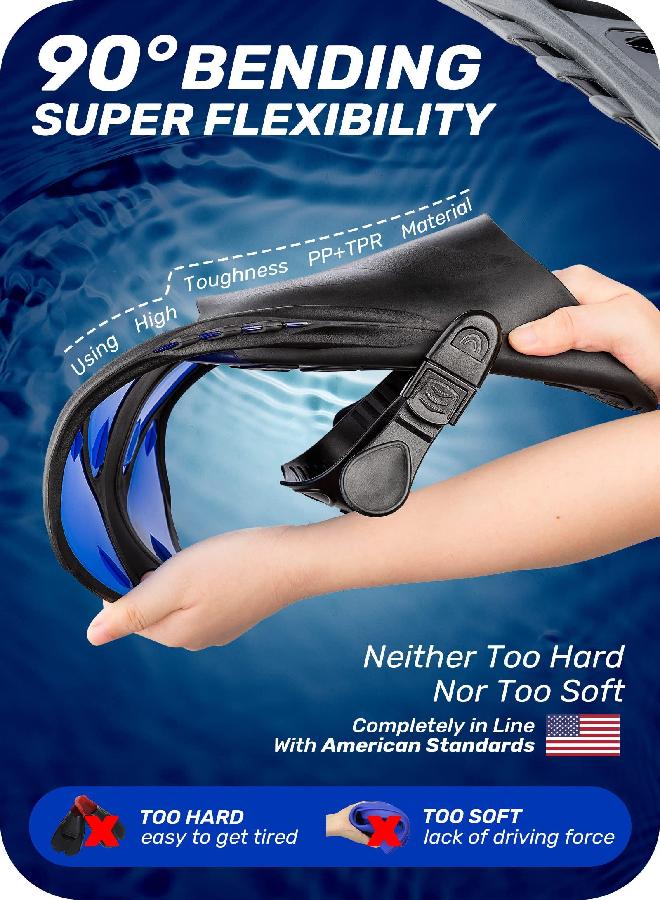 Capas CAPAS Snorkel Fins, Swim Fins Travel Size Short Adjustable for Snorkeling Diving Adult Men Women Kids Open Heel Swimming Flippers - Image 3