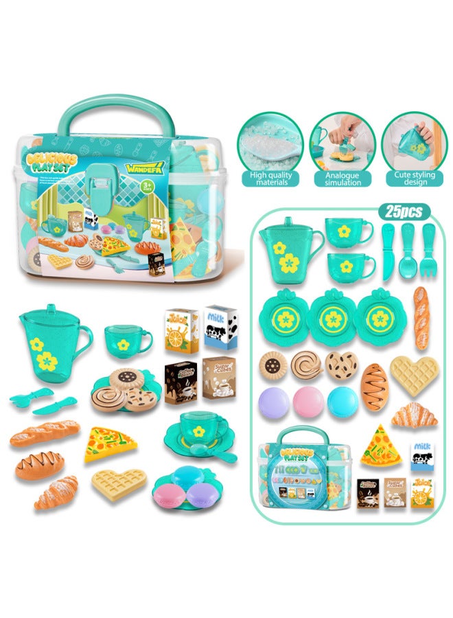 Cross-border Children's Play Kitchen Utensils Afternoon Tea Simulation Food Cakes Girls Interactive Tea Break Suit Toys Wholesale