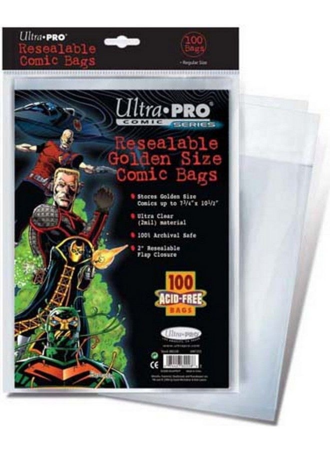 Ultra Pro Golden Size 7-3/4" X 10-1/2" Resealable Comic Bags
