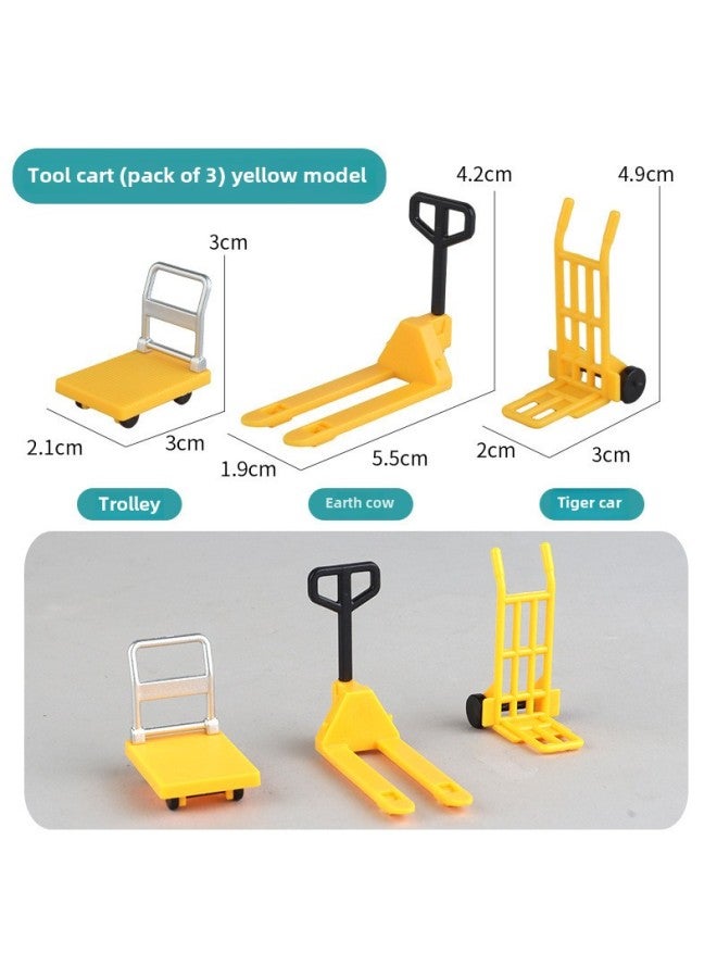 Speed Bump Traffic Light Parking Garage Road Cone Car Model Toy Scene Ornaments Signs License Plate Underground-Color:Trolley Yellow Model  - Image 1