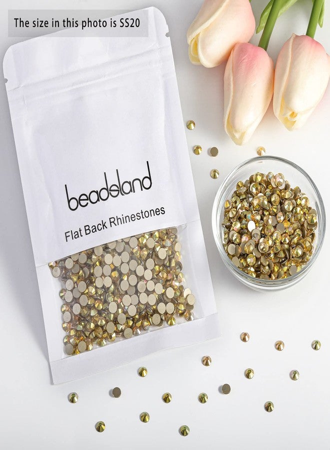 بيدسلاند أحجار الراين الكريستالية المستديرة ذات الظهر المسطح من Beadsland، لون معدني لامع (4.6-4.8 مم) SS20/1440 قطعة - Image 4