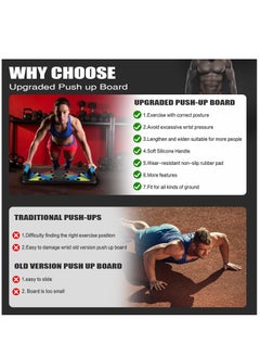 ELTRAZONE Push Up Board 9 in 1 Home Workout Equipment Multi-Functional Pushup Bar System Fitness Floor Chest Muscle Exercise Professional Equipment Burn Fat Strength Training Arm  - Image 5