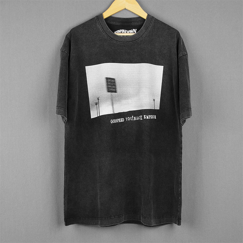 Godspeed You Black Emperor God Bless Black Emperor Shake Cotton Washed Long-Sleeved Short-Sleeved T-Shirt - Image 2