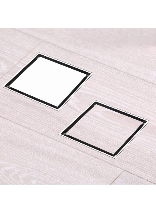 PRIME SOLE Modern Square Floor Drain Cover with Brass Filter - Stainless Steel & Acrylic, for Bathroom, Shower, Kitchen, Balcony - Image 4