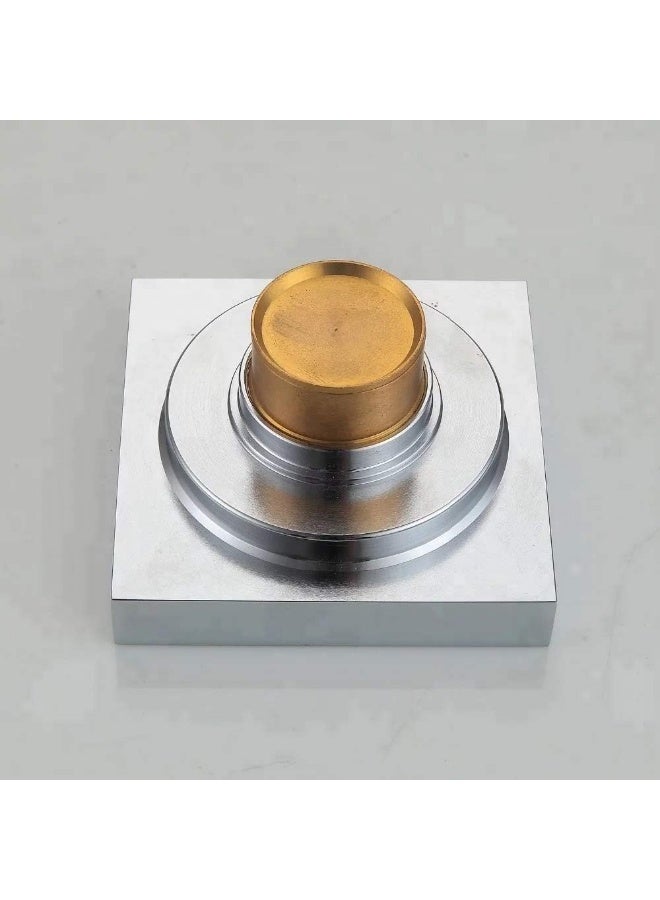 PRIME SOLE Modern Square Floor Drain Cover with Brass Filter - Stainless Steel & Acrylic, for Bathroom, Shower, Kitchen, Balcony - Image 2