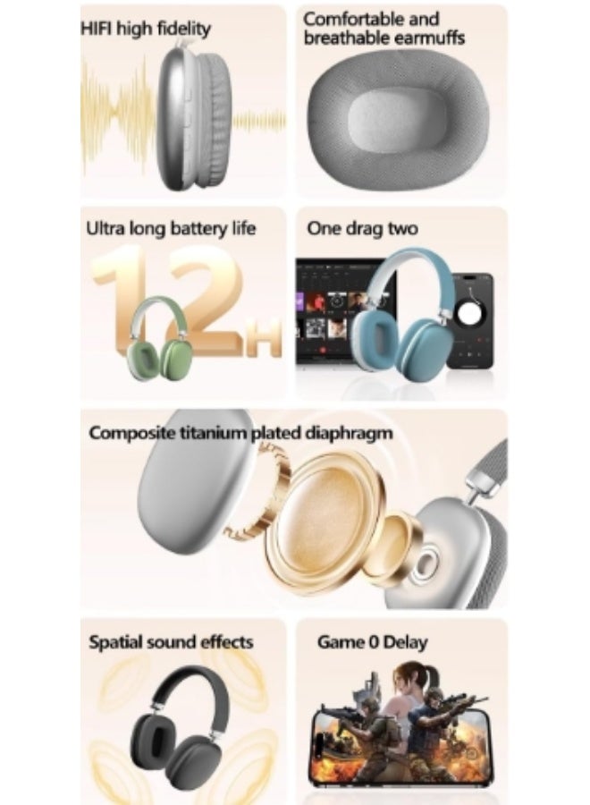 XKIN XK-HP2 Wireless Bluetooth On-Ear Headphones – 40 Hours Playtime, Passive Noise Isolation, Soft Ear Cushions, USB-C Charging, Built-in Mic - Image 2