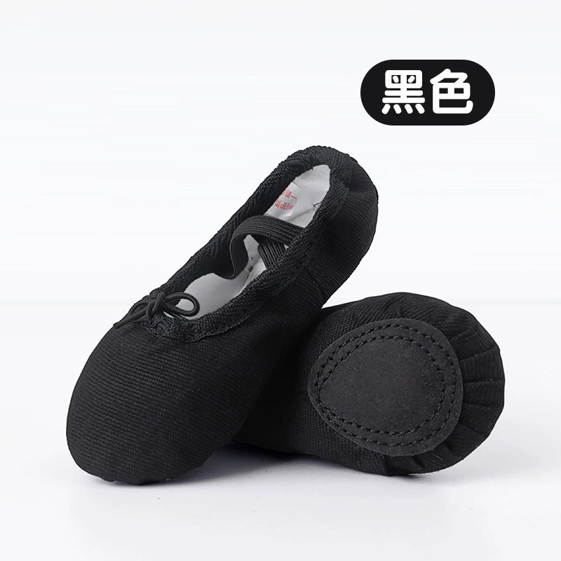 Generic Childrens Dance Shoes Yoga Shoes Ballet Shoes Adult Lace-up Free Practice Chinese Dance Cat Claw Shoes Soft Sole Dance Shoes Black-lace-up cloth head 