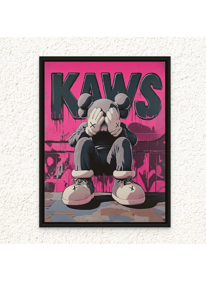 Art Decor Framed Canvas Wall Art of Figurative Character Portrait Pop Art Street Graffiti Print Wall Décor for Home Living Room Bedroom Gifting - Image 1