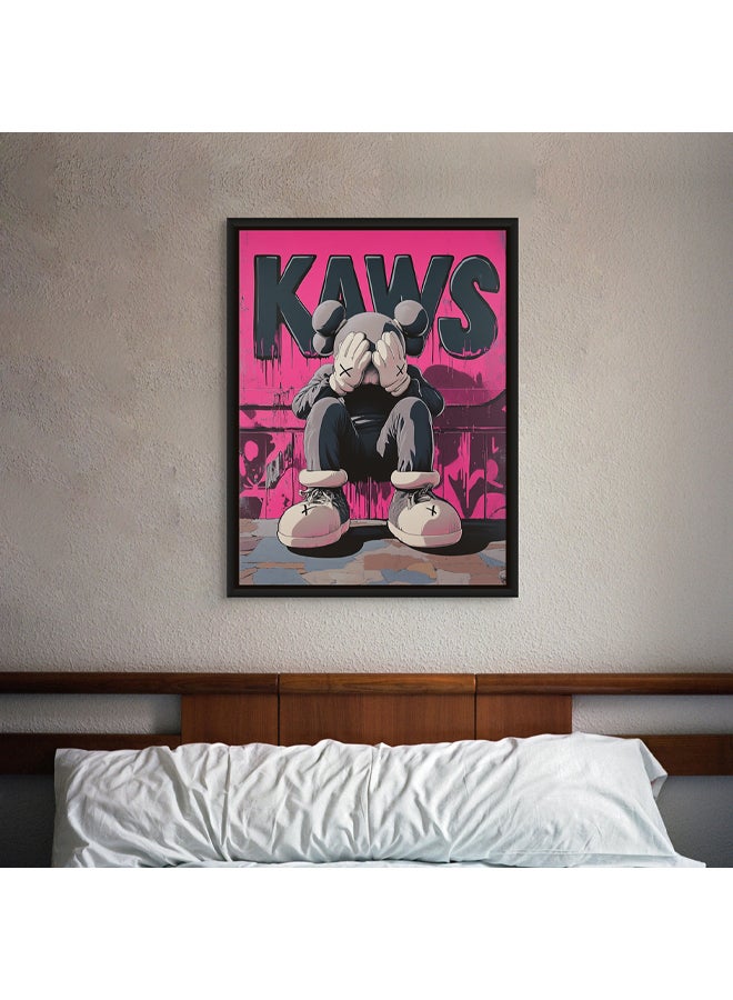 Art Decor Framed Canvas Wall Art of Figurative Character Portrait Pop Art Street Graffiti Print Wall Décor for Home Living Room Bedroom Gifting - Image 2