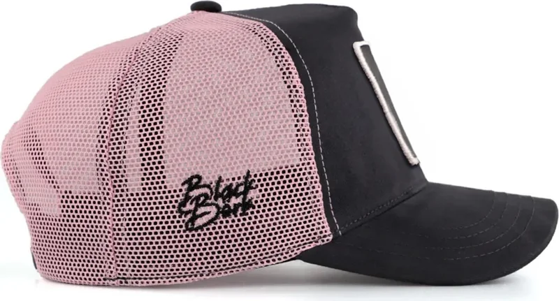 Black Börk Blackbörk V1 Trucker My Life My Rules - Unisex Anthracite-Pink Hat (Cap) with 1 Code Logo