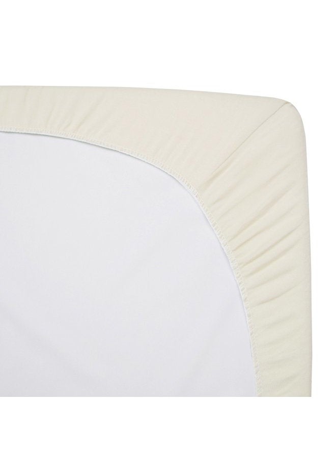 TL Care 100% Natural Breathable Cotton Jersey Knit Fitted Bassinet Sheet, Cream, 15" x 33", Soft Breathable  - Image 4