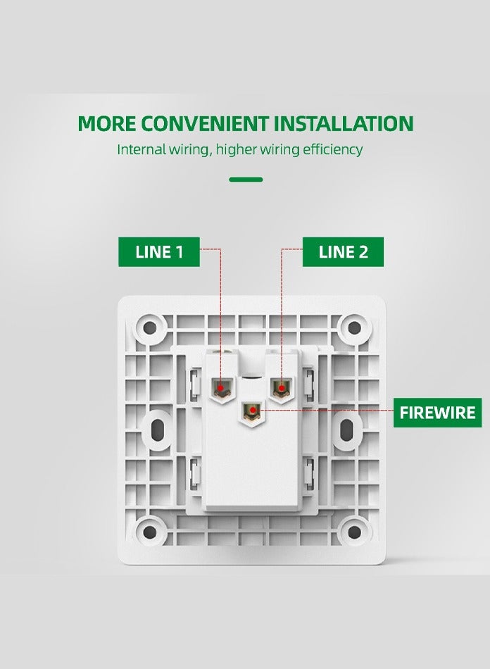 Vmax Single Multi-Function Wall Socket with 2 USB Charging Ports – Universal Plug, Safety Switch, Durable Design (Black / White / Champagne Gold) - Image 5
