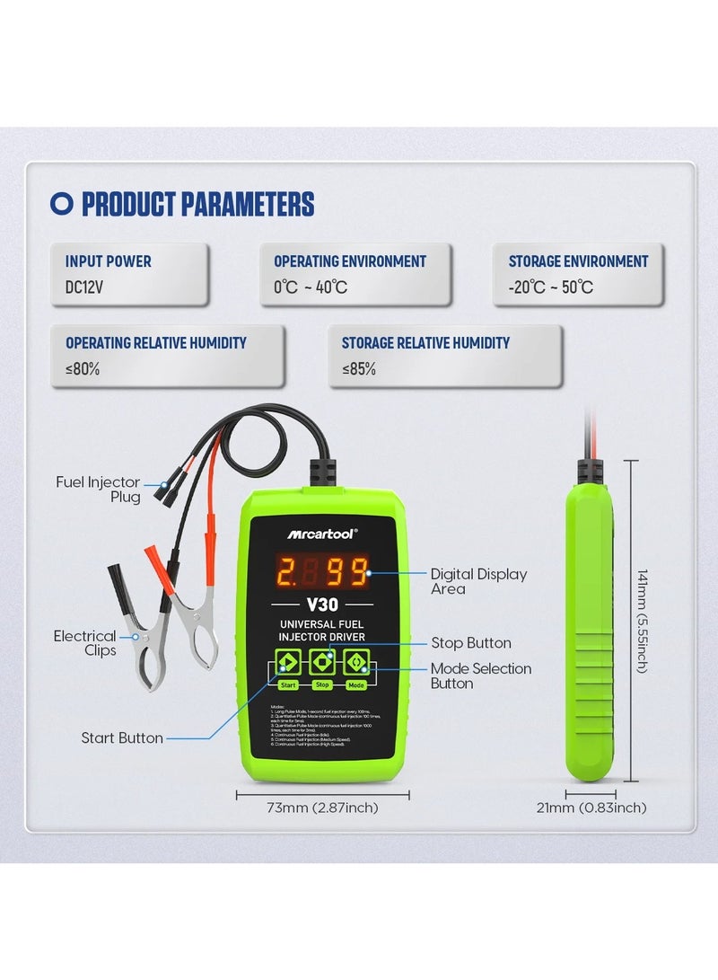 Generic V30 Car Fuel Injector Tester Cleaner 6 Pulse Modes DIY Cleaning Tool Kit 12V Fuel Injector Flush Cleaner Adapter  - Image 2