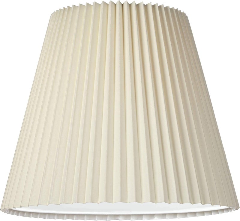 Springcrest 10" Top x 17" Bottom x 14 1/2" High x 14 3/4" Slant Lamp Shade Replacement Large Ivory White Bell Round Traditional Pleated Spider Harp Finial - - Image 3