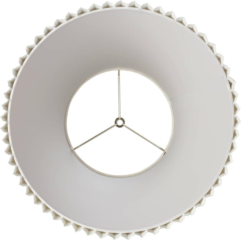 Springcrest 10" Top x 17" Bottom x 14 1/2" High x 14 3/4" Slant Lamp Shade Replacement Large Ivory White Bell Round Traditional Pleated Spider Harp Finial - - Image 5