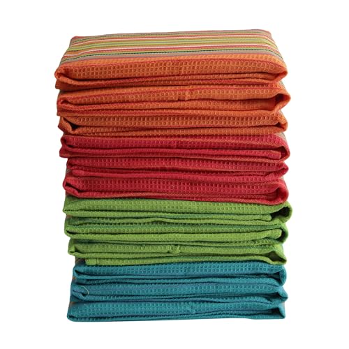 DG Collections 100% Cotton Salsa Kitchen Towels – 8 Pack, Super Absorbent Dish Towels, 16x28 Inch, Lint-Free, Durable Weave – Reusable Kitchen Cleaning Cloths for Home & Restaurants - Image 5