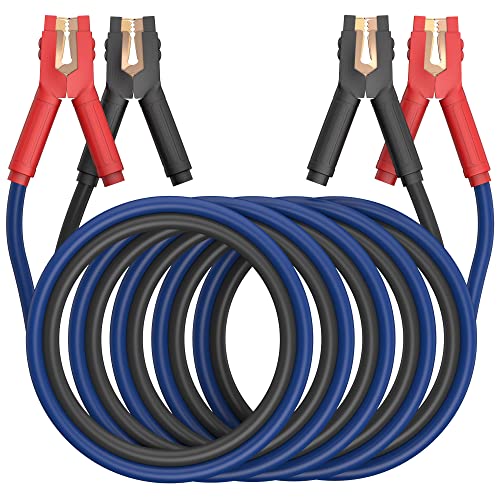 EXTRESPO Heavy Duty Jumper Cables, 0 Gauge 25 Feet 1000Amp Booster Cables, UL Listed Cables for 12V & 24V Cars, SUVs and Trucks, Jumper Cables Kit with Carry Bag, Gloves, Brushes (0 Gauge 25 Feet)… - Image 1