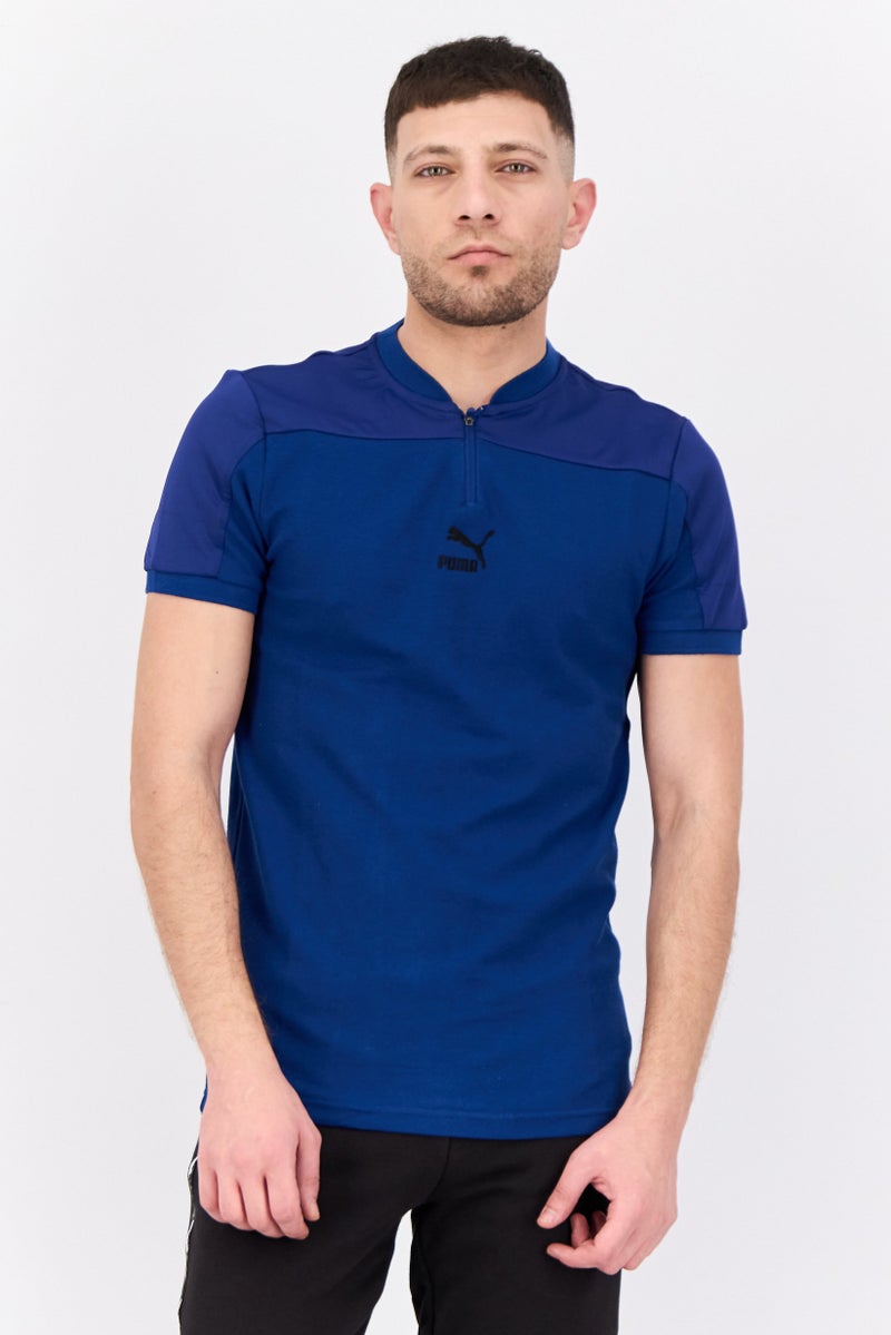 PUMA Men Sportswear Fit Short Sleeve Outdoor T Shirt, Blue - Image 1
