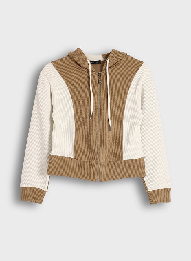 LC WAIKIKI Hooded Color Block Women's Zip-Up Sweatshirt - Image 5